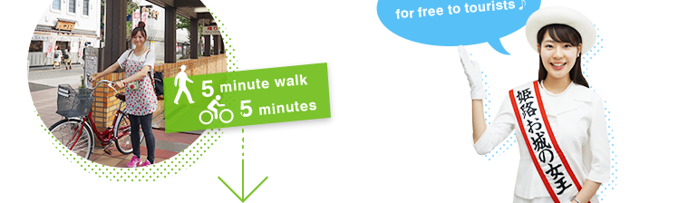 We rent them for free to tourists 5minute walk 5minutes